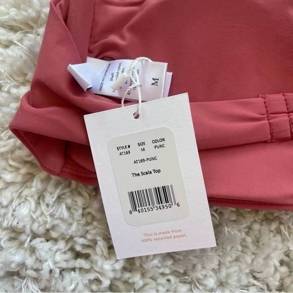 Andie Swim The Scala Top Swimming Suit Punch Pink Size Medium - Picture 8 of 11